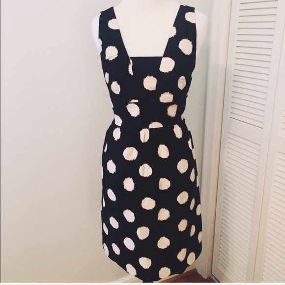 LOFT Blurred Dot V-Neck Dress - Picture 1 of 7